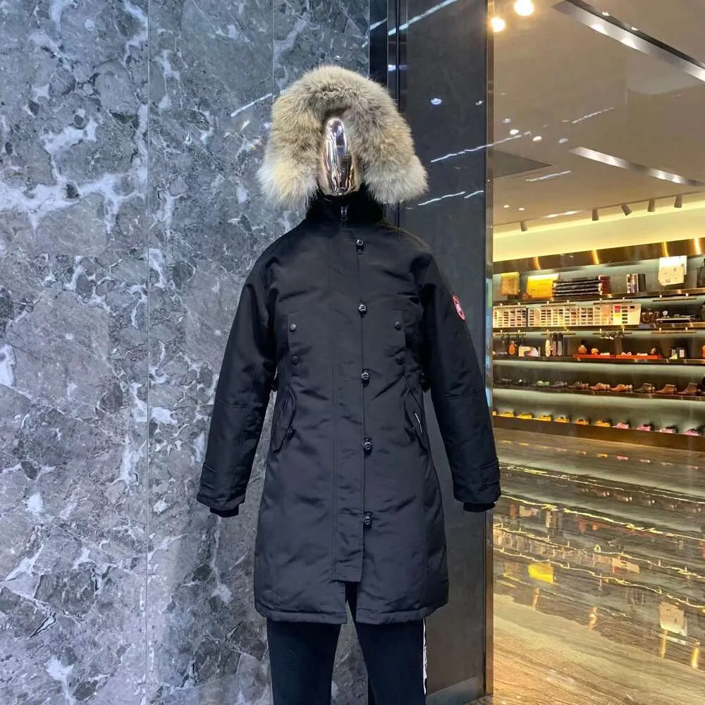 Puff Designer canadese Gooses Versione di media lunghezza Piumino Piumino da donna Piumino Parka Inverno Spessa Cappotti caldi Donna Antivento Streetwear73