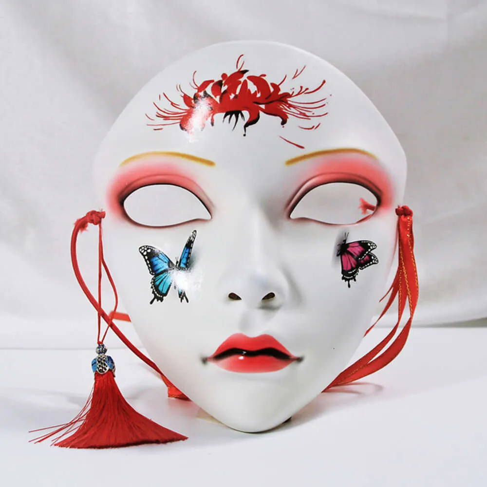 Masques de Cosplay en fleurs de cerisier, masque de papillon peint à la main de Style chinois, renard japonais, fête d'halloween sur scène