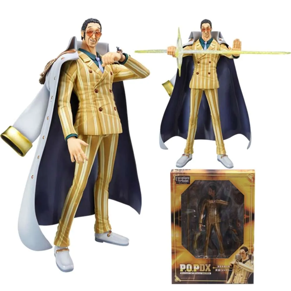 Costumes de mascotte 24 cm One Piece Anime Figures Pop Marine Amiral Borsalino Action Figure PVC Collection Modèle Poupée Ornements Jouets Cadeaux