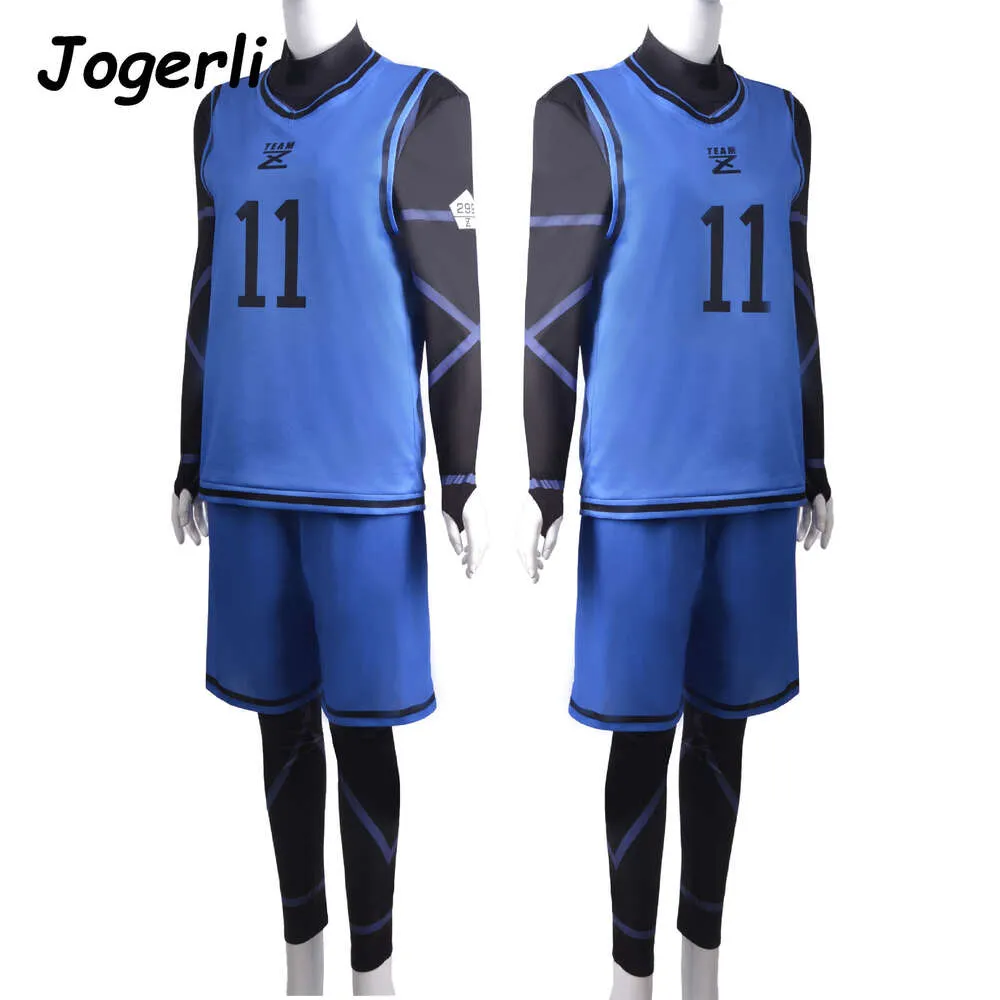 Blue Lock Cosplay piłka nożna Jersey Isagi Yoichi Chigiri Hyoma Football Training Suit Rolepaly Stroje