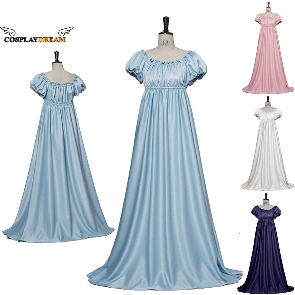 Cosplay Cosplay Daphne Cosplay Blue Regency Dress Ball Gown Historical Costume Regency Dress High Waistline Tea Party DressCosplay