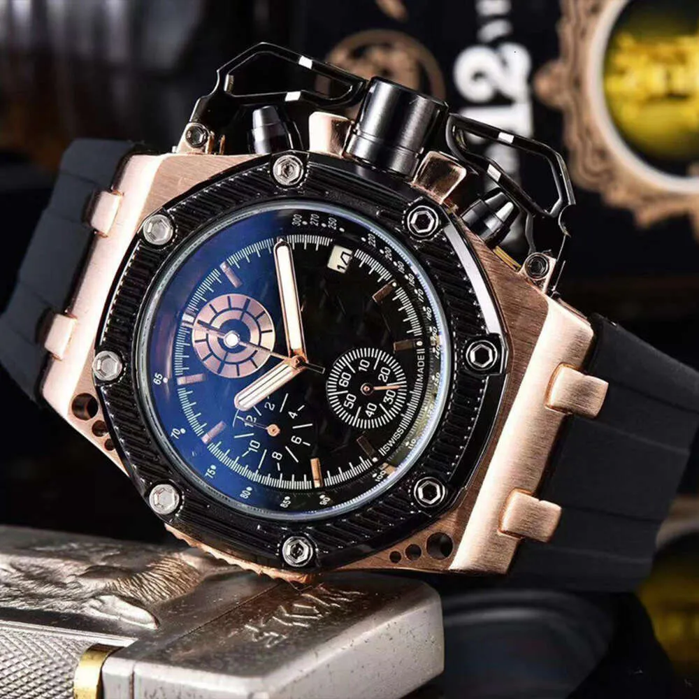 High End Creative Alloy Carved Pointer Multifunctional Watch with Six Needle Quartz Movement