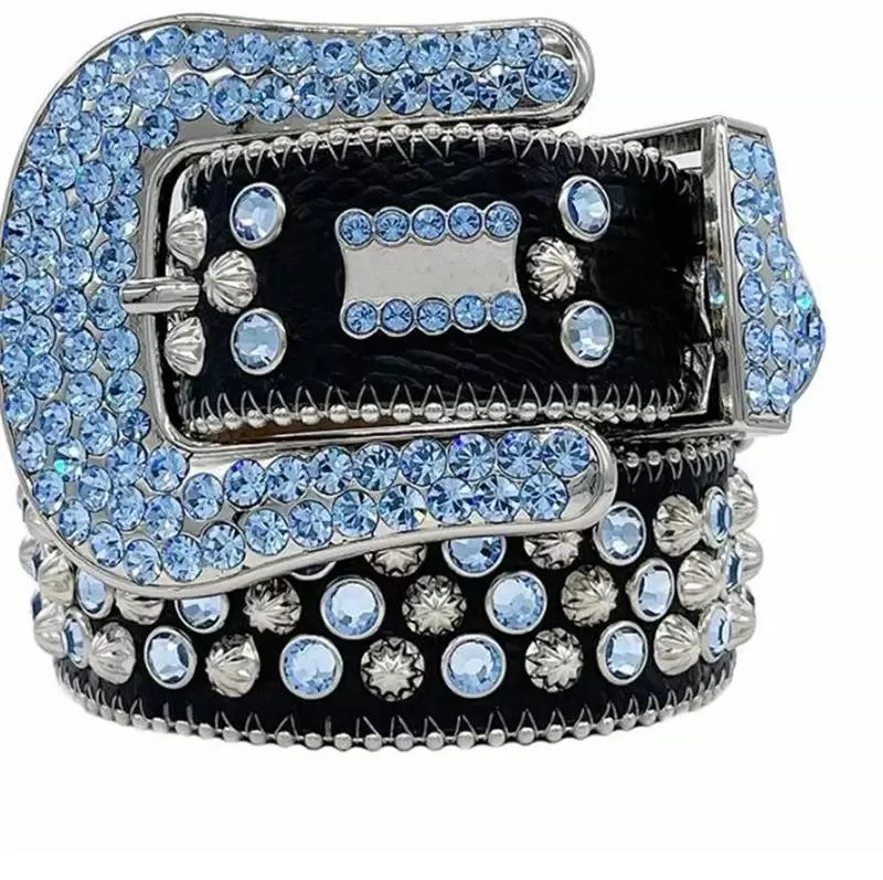 5ADesigner Bb Ceinture Simon Ceintures pour Hommes Femmes Ceinture Diamant Brillant Noir sur Noir Bleu Blanc Multicolore avec Strass Bling comme Cadeau Aaa