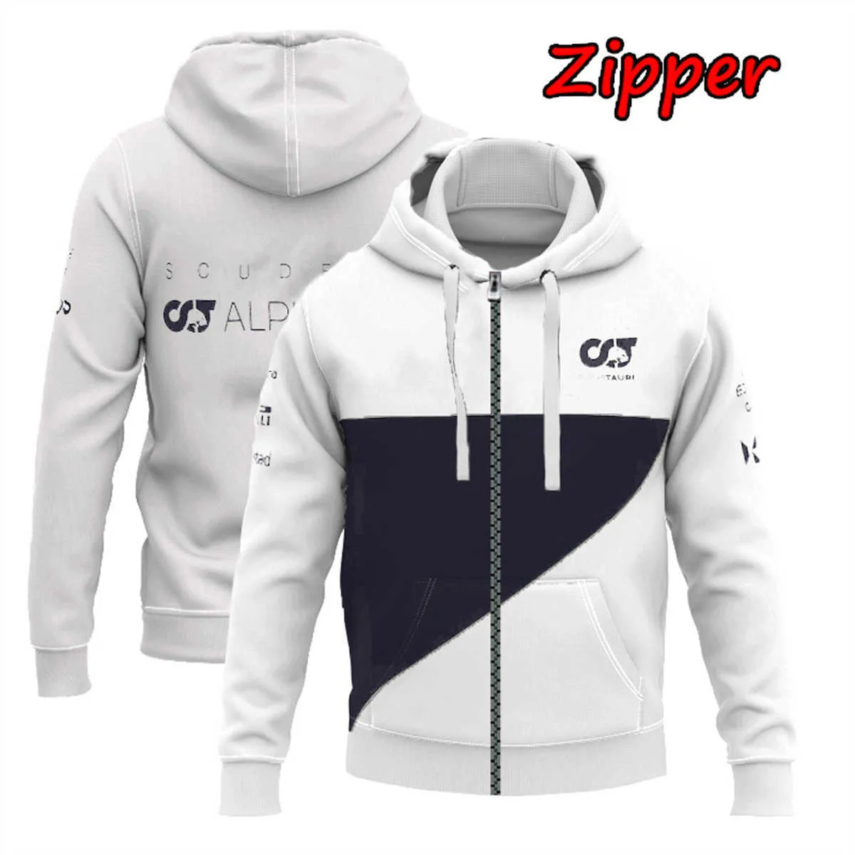 HWVK Hoodies Sweatshirts New Fashion Hoodie 3D Digital Printing Casual Sportswear F1 Racing Outdoor Zipper Men's and