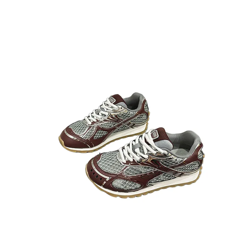 Casual shoes sliver sneakers mens womens trainers leather mesh trainers Grey green black red 12