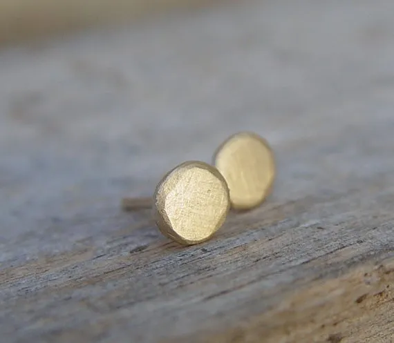 , 5mm Small Gold Earrings, Gold Stud Earring, Gold Circles Studs, Stud Earings