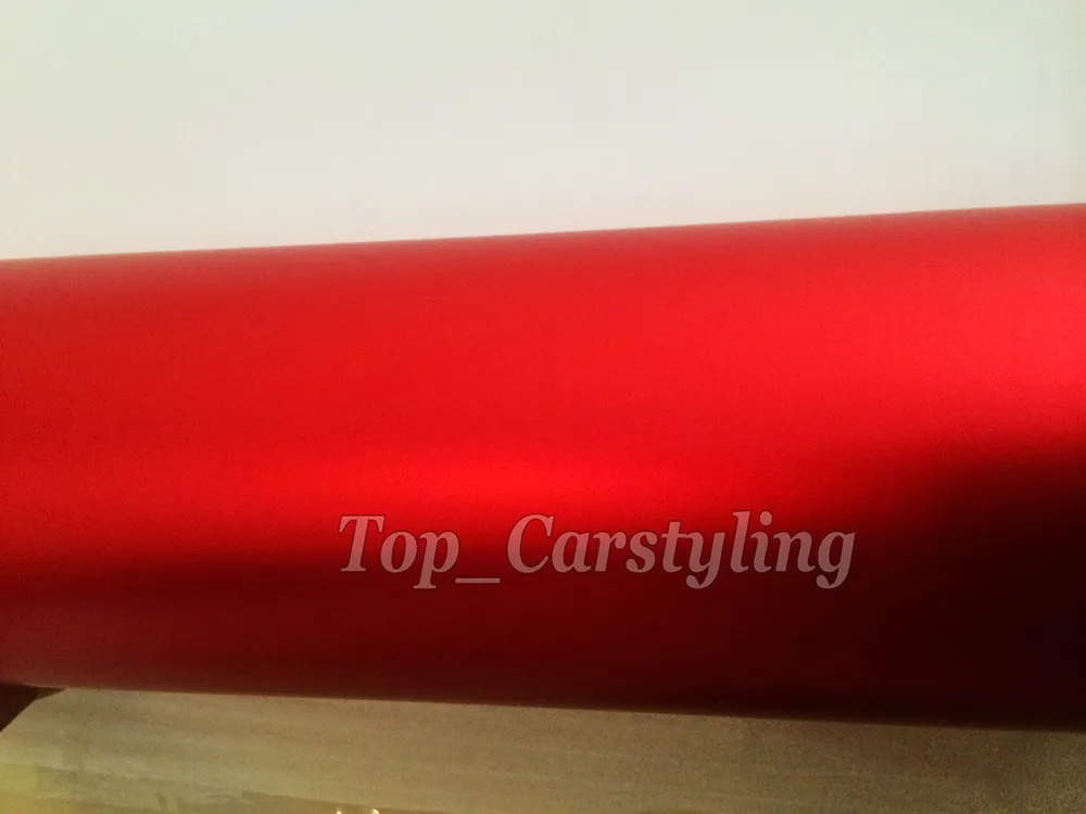 satin red Matte chrome vinyl metallic Matt alumium red car wrap sheets (2)