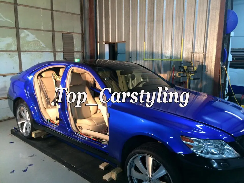 candy glossy blue metallic deep blue Shiny Car wrapping film (3)