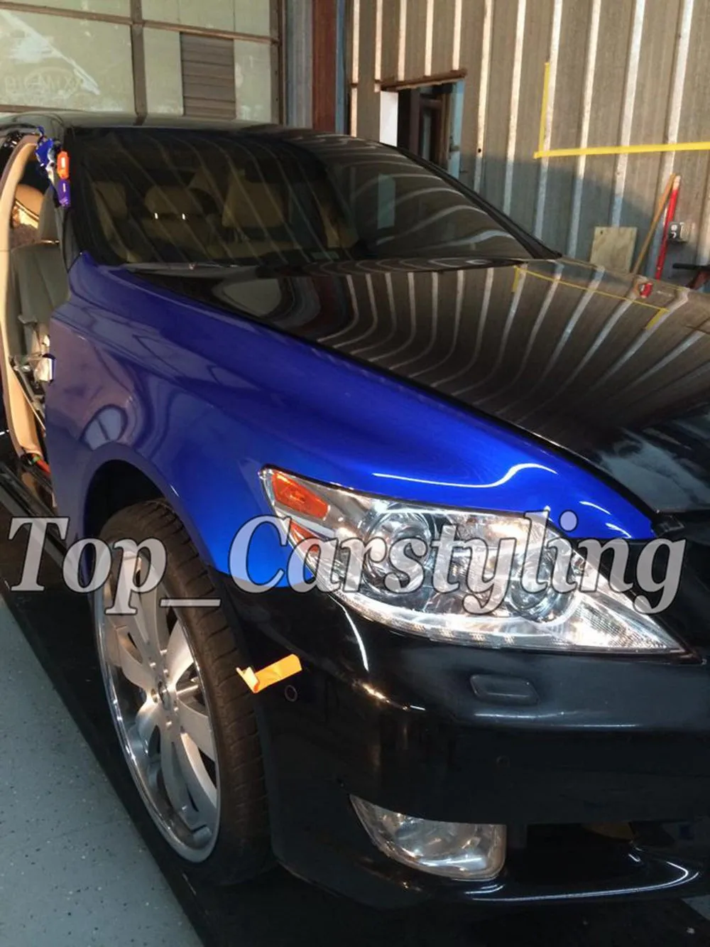 candy glossy blue metallic deep blue Shiny Car wrapping film (2)