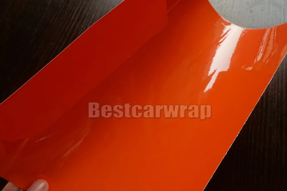 3 LAYERS ULTRA HIGH GLOSSY Orange red CAR WRAPPING FILM FOILE  1080 gloss shiny hexil (4)