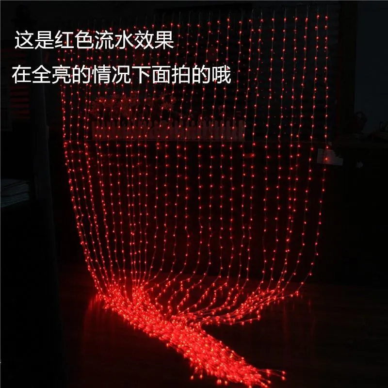  Multi 3m 3m ristmas Wedding Party Background Holiday Running Water Waterfall Water Flow Curtain LED Light String 336 Bulbs