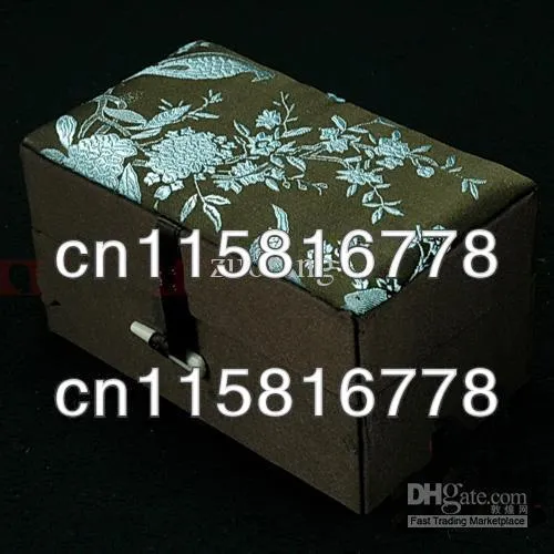 High End Tall Jewellery Gift Boxes Cotton filled Snuff Bottle Box Silk Printed Jade Packaging Box size 12x7x6.5 cm 5pcs/lot mix color Free