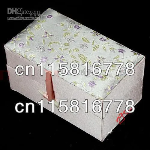 High End Tall Jewellery Gift Boxes Cotton filled Snuff Bottle Box Silk Printed Jade Packaging Box size 12x7x6.5 cm 5pcs/lot mix color Free