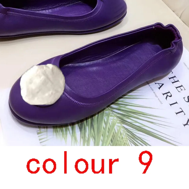 woman Ballet shoes 100% Genuine soft Leather Lazy woman Dress shoes Metal buckle Classic woman Sheepskin Flat boat shoes Large size 35-41-42
