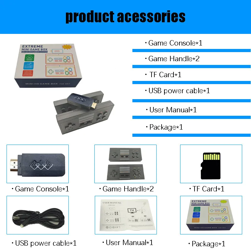 4K TV-Out Video Wireless Portable Game Players Handheld Joystick HDTV 818 Retro Classic Games Consoles Kids Gift