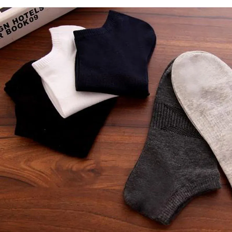 Men Socks Cotton Loafer Boat Non-Slip Invisible Low Cut No Show Socks One Size, Fit Men Feet 6-10 