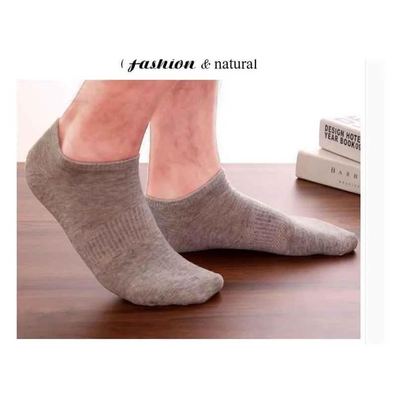 Men Socks Cotton Loafer Boat Non-Slip Invisible Low Cut No Show Socks One Size, Fit Men Feet 6-10 