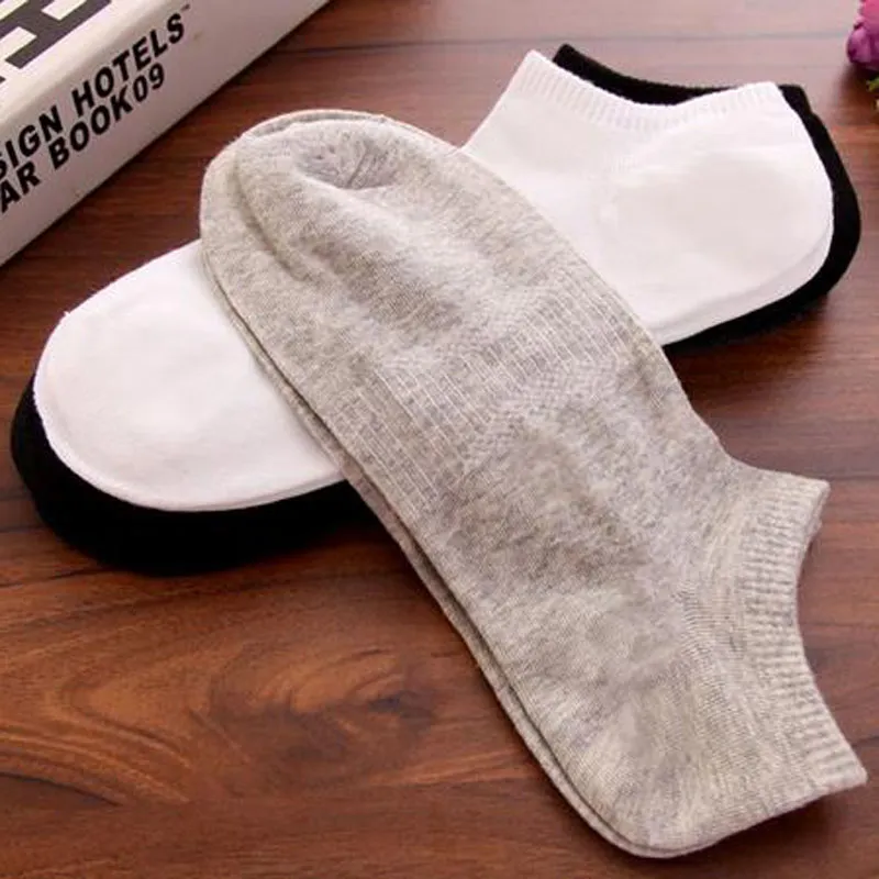 Men Socks Cotton Loafer Boat Non-Slip Invisible Low Cut No Show Socks One Size, Fit Men Feet 6-10 