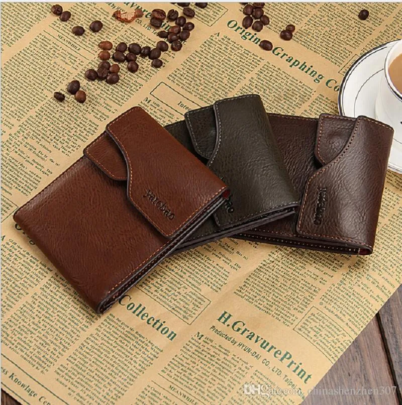 Vintage Men`s Wallets New Arrival carteiras Brand Leather Men`s Purse Multifunction Money Clip Card Wallet 80