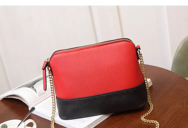 Fashion small shell bag new spring summer chains shoulder bag bowknot patchwork purses crossbody bags