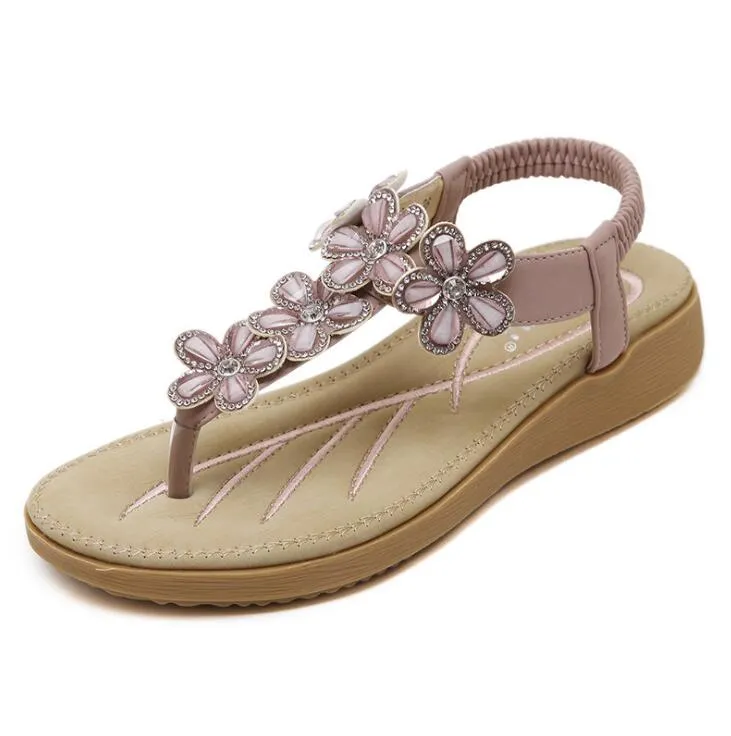 2017 Korean Style of The Sweet Joker Shoes High Quality Flowers Woman Beach Flip Flops Summer Sandals Slip Resistant Slippers