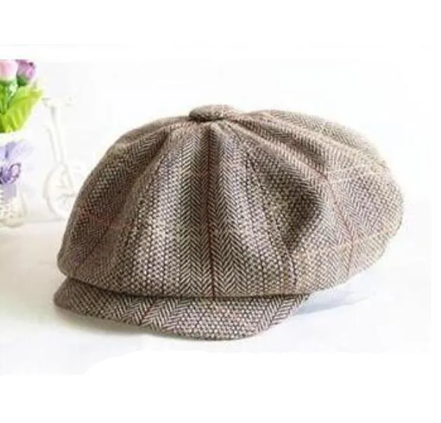 Wholesale Men Women Retro Baker Boy Hat Newsboy Gatesby Tweed Country Golf Sun Flat Beret Cap 