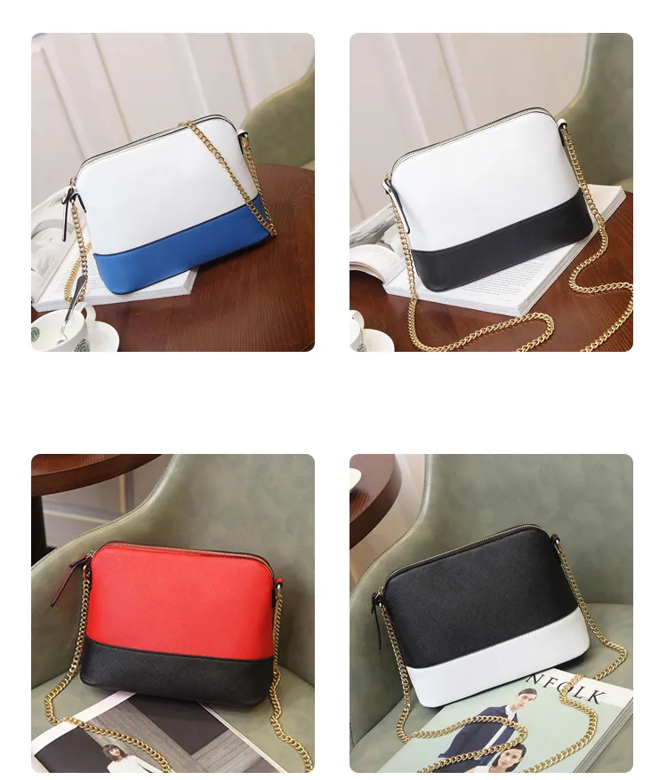 Fashion small shell bag new spring summer chains shoulder bag bowknot patchwork purses crossbody bags