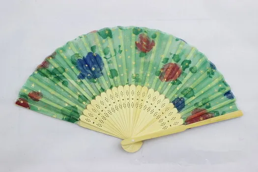 Folding Fans Flower Printing Hand Design Bamboo Folding Fans Festival Events Supplies Wedding Gifts Favors Arts Crafts