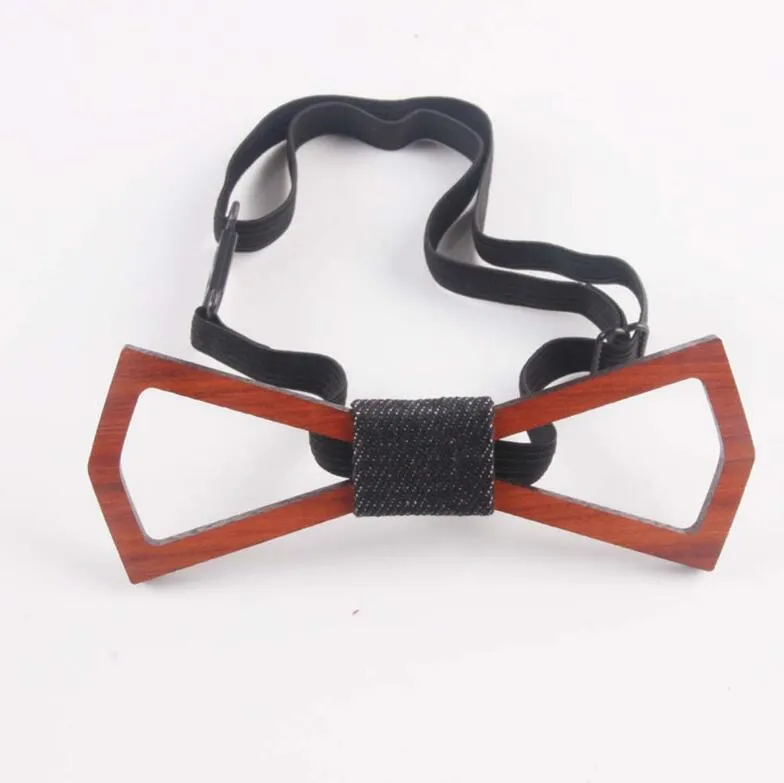 2018 Fashion Vintage Red Rosewood Bow Ties Hollow Out Bowknot For Gentleman Wedding Wooden Bowtie 