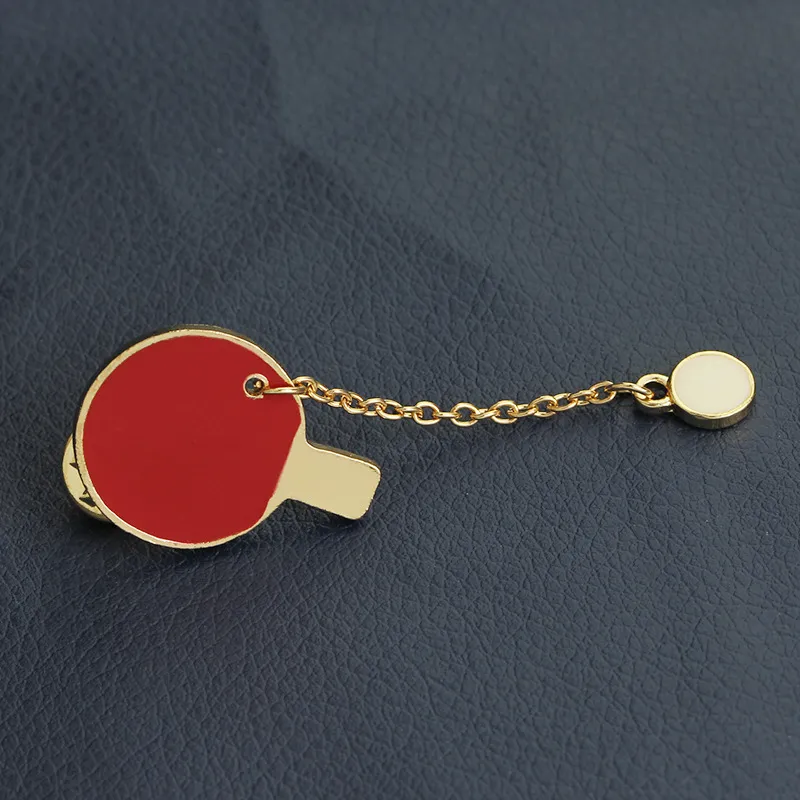 Wholesale Alloy Enamel Sporty Brooches Ping-Pang Bat Cuff link Brooch Pins For Kids FBR076