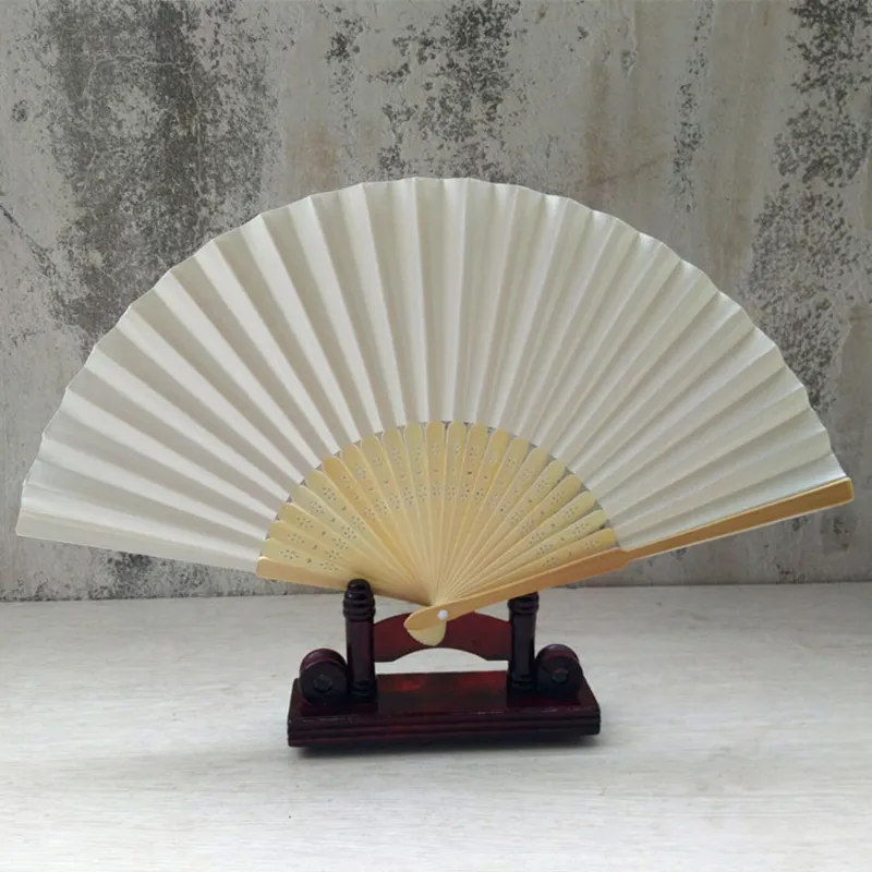 7 inch Children DIY Painting Blank Fans Summer Chinese Hand Paper Fans Pocket Folding Bamboo Fan Wedding Party Favor