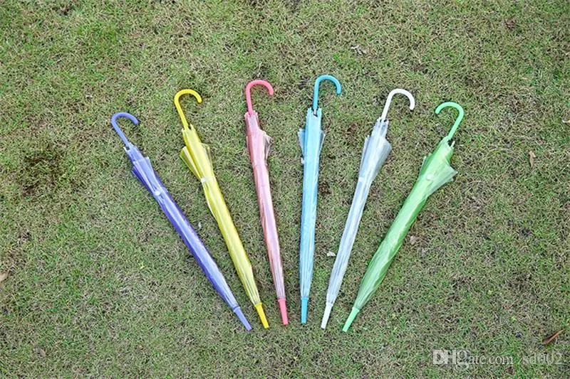 Transparent Mini Umbrellas For Outdoor Portable Long Handle Umbrella Rain Proof Durable Paraguas Many Colors For Women 3 8hy ZZ