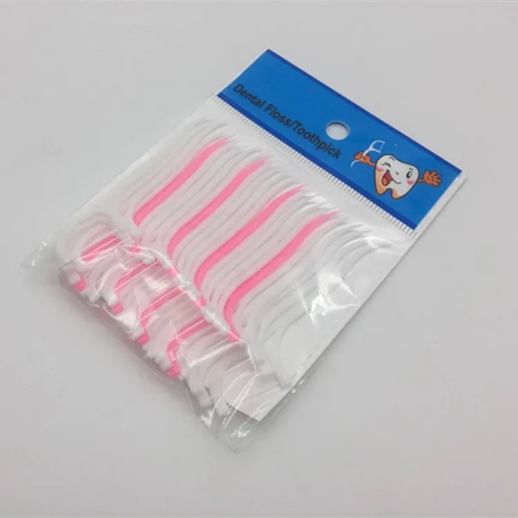 Plastic Toothpick Cotton Floss Toothpick Stick For Oral Health Table Accessories Tool Opp Bag Pack DHL SHip WX9-525