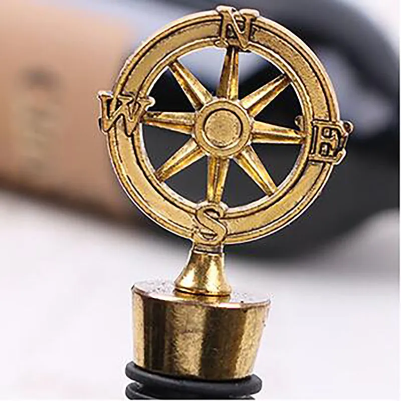 New Arrival Wedding Favors Rudder Wine Bottle Stopper Nautical Themed Compass Wedding Shower Favors Free DHL 80