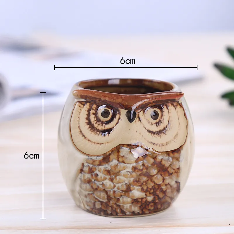 New Cartoon Owl-shaped Flower Pot for Succulents Fleshy Plants Flowerpot Ceramic Small Mini Home/Garden/Office Decoration Free DHL