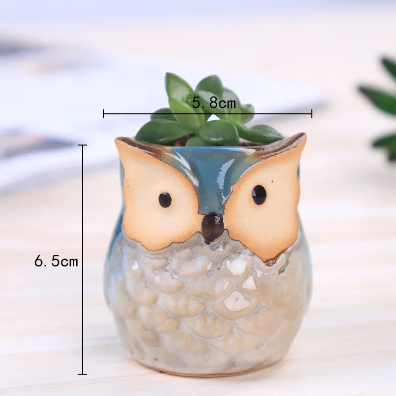 New Cartoon Owl-shaped Flower Pot for Succulents Fleshy Plants Flowerpot Ceramic Small Mini Home/Garden/Office Decoration Free DHL