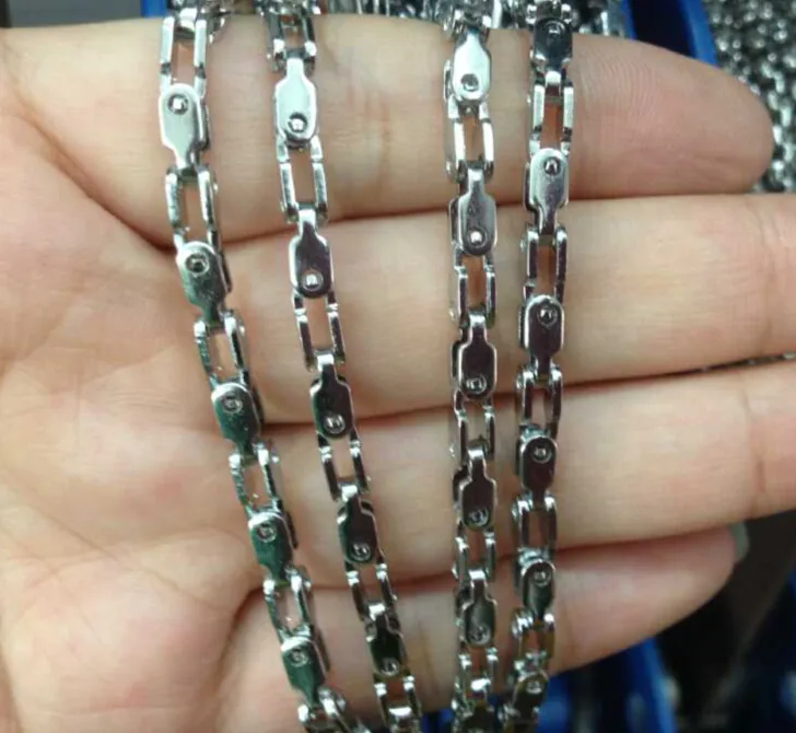 Free Shipping 5meter in bulk silver stainless steel 3.6mm Motorcycle chain Bicycle chain jewelry findings marking DIY Necklace