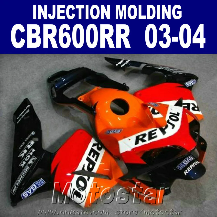 Billiga injektionsdelar för Honda CBR 600RR Fairing 2003 2004 OEM Set CBR600RR 03 04 Motorcykel Fairings IQJA