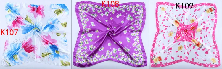 Satin Silk Scarves 123 Kolory Kwadraty Szalik Kolor Butyl do stewardesa Kobiety Profesjonalna Sukienka Wydajność handlowa Bezpłatne Fedex TNT