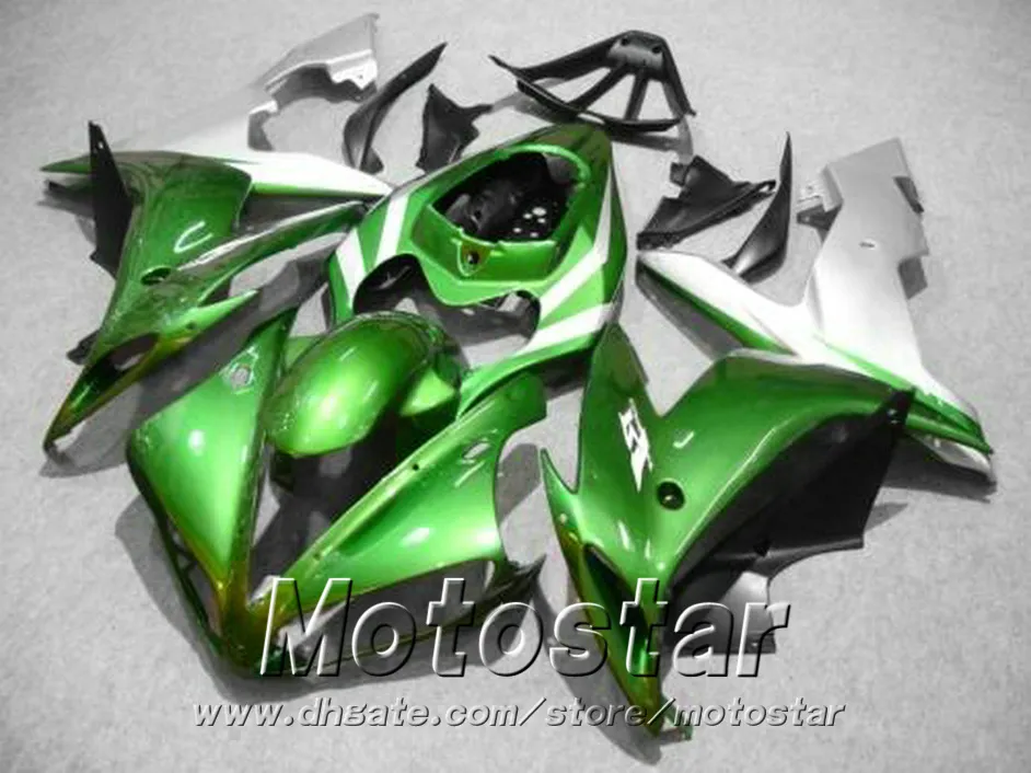 Injection molding ABS full fairing kit for YAMAHA 2004 2005 2006 YZF R1 green black silver motorcycle fairings set 04-06 yzf-r1 VL55