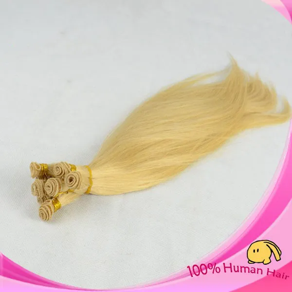 High Quality #613 Malaysian Virgin Hair Weft Natural Straight Hand Tied Weft In Human Hair No Shedding No 