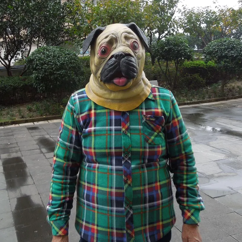 New Bulldog Latex Mask Full Head Animal Mask Cosplay Party Costume manufacturer sale 