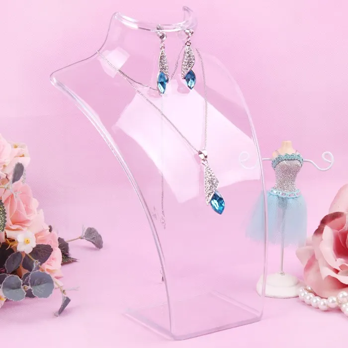 Fashion Jewelry Display Bust Acrylic Storage Box Mannequin Jewelry