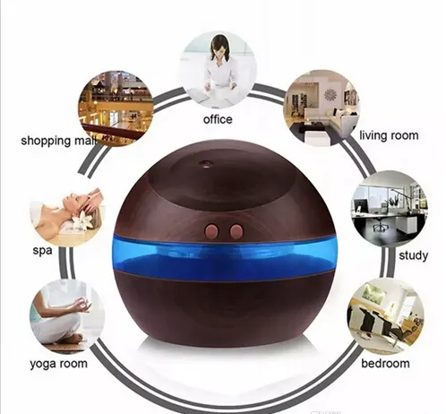 Ultrasonic Humidifier Aroma Diffuser Diffuser mist maker with LED Light 300ml USB 