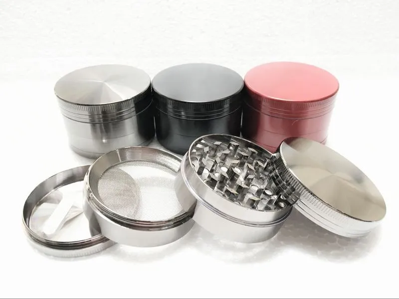 Grinder in metallo da 1,96 pollici 4 parti 50mm materiale in lega di zinco acciaio inossidabile 4 parti smerigliatrice erbe con mini raschietto polline spedizione gratuita