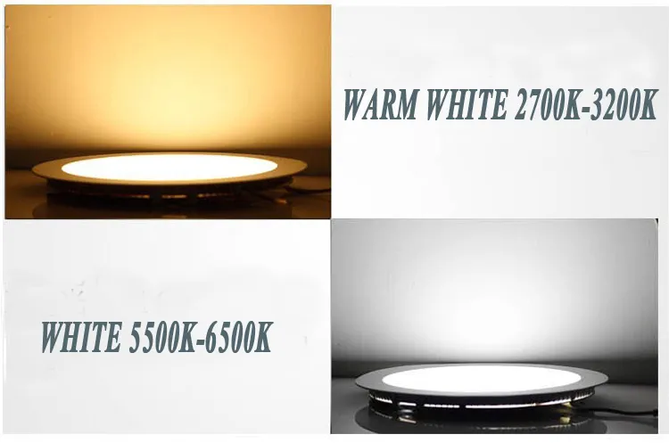 DHL Dimmable Round LED Panel Light SMD 2835 3W 9W 12W 15W 18W 21W 25W 110-240V LED tak Inbyggd nedladdning SMD2835 downlight