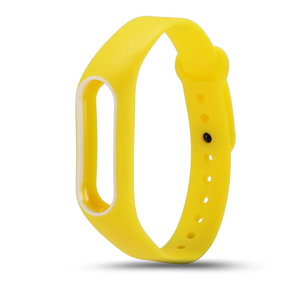 الجملة الملونة سيليكون رباط المعصم سوار مزدوج اللون استبدال watchband ل Miband الأصلي 2 Xiaomi Mi الفرقة 2 الأساور