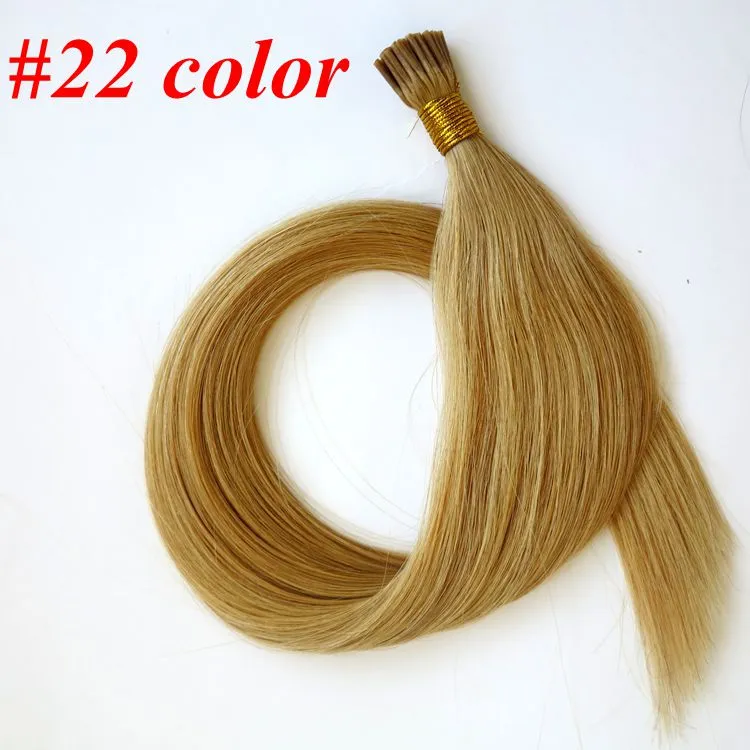 Extensions de cheveux humains pré-collés I Tip 50g 50Strands 18 20 22 24 pouces cheveux humains indiens brésiliens droits