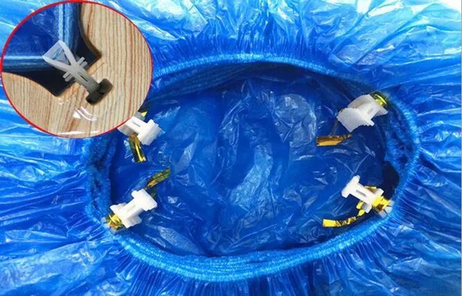 High quality Thicken Elastic Disposable T shape buckle Plastic Protective Shoe Covers Carpet Cleaning Overshoe Waterproof shoe cov3949639