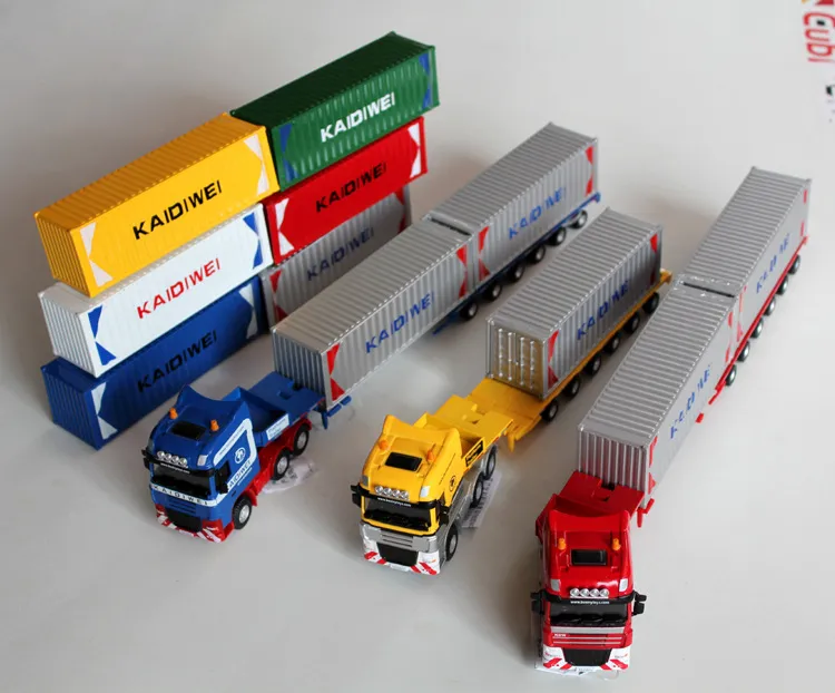 Super Big Size Lichtmetalen Truck Model Toy, Container Auto, DIY, Flat Carrier voertuig, Precision Simulation voertuig, Gift, Verzamelen, Gratis verzending